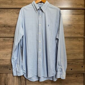 Ralph Lauren Performance Blue White Plaid Long Sleeve Button Down Shirt Men’s XX